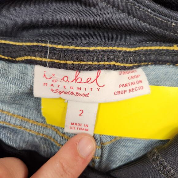 Isabel Maternity Over Belly Cropped Distressed Straight Maternity Jeans 2 - Picture 6 of 8